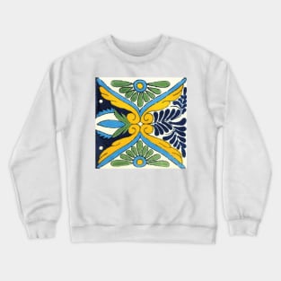 Amarillo talavera tile abstract yellow azulejo Crewneck Sweatshirt